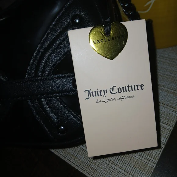 Juicy Couture Black Patent Shoulder Bag with Crown Detail - Picture 3 of 8
